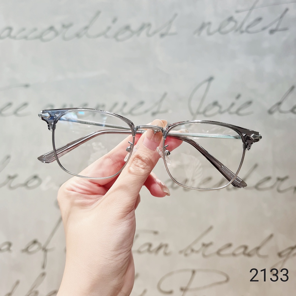 Gọng kính vuông kim loại nam nữ LILYEYEWEAR thiết kế thời trang kiểu dáng thanh nhẹ dễ đeo 2133