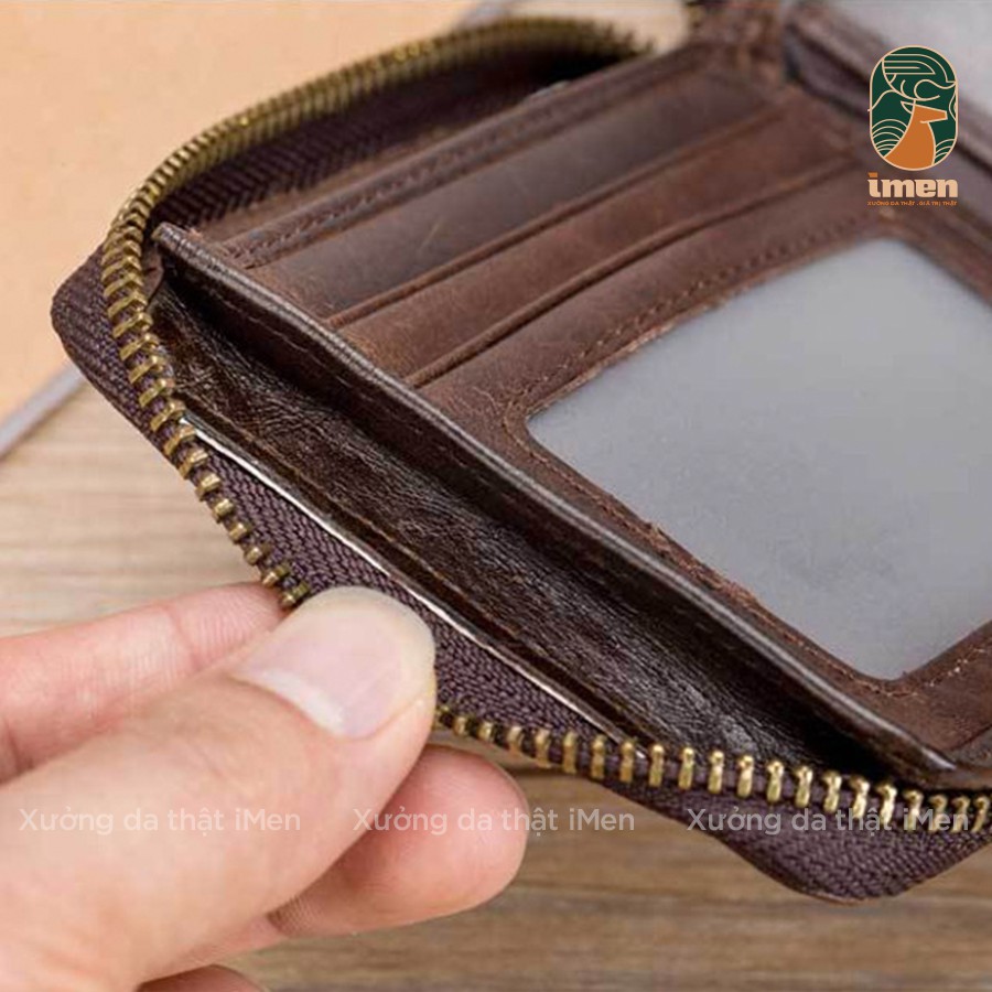 Ví nam da bò cao cấp, ví nam có khoá chắc chắn chống rơi đồ - Bảo hành 12 tháng - VD003