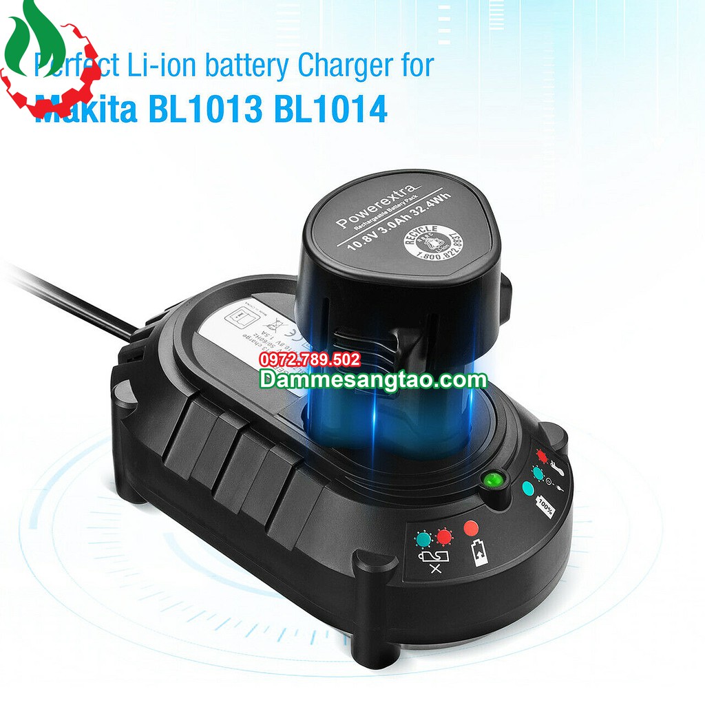 Sạc pin Makita 7.2V-10.8V Li-ion nhận mạch zin