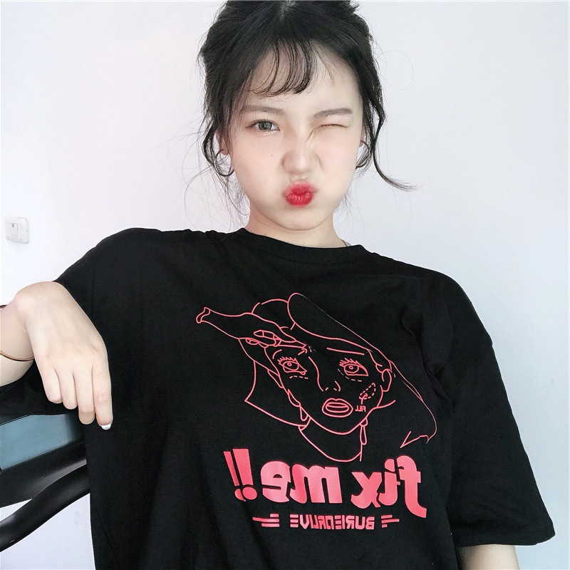 NRVP 2021 new summer Korean style loose plus size blouse mid-length short-sleeved t-shirt women tees