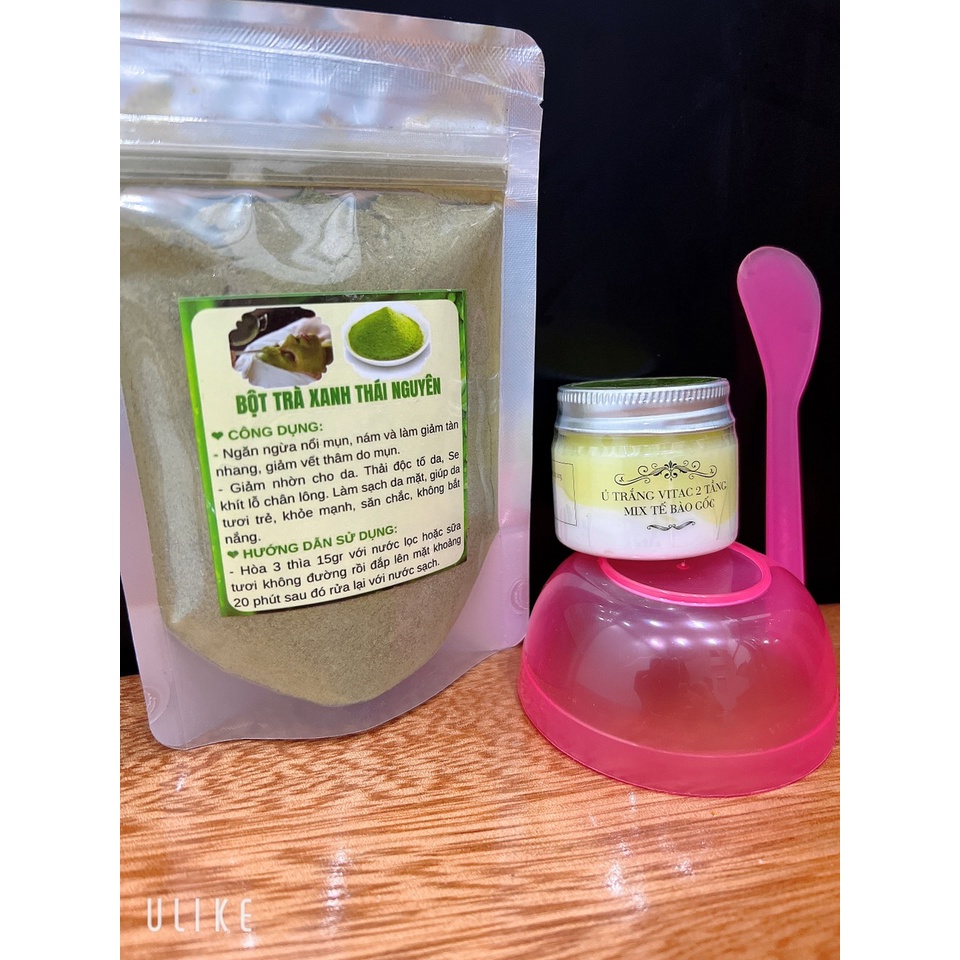 Ủ trắng vitac 2 tầng mix tế bào gốc( tặng bột trà xanh thìa)