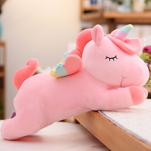 GẤU BÔNG NGỰA MỘT SỪNG UNICORN NẰM (50 CM) GB45 (MÀU HỒNG)