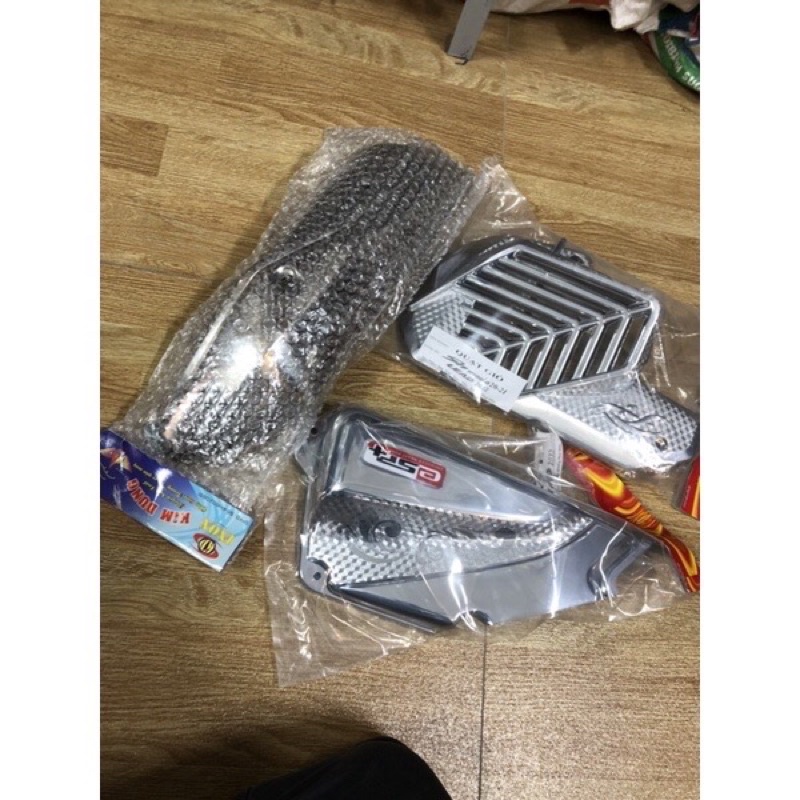 Ốp pô +ốp bầu gió (pô e) +ốp quạt gió xe LEAD 20-22 cao cấp