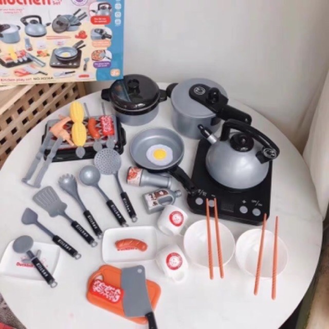 Đồ chơi kĩ năng - Bộ đồ chơi nhà bếp nấu ăn 36 chi tiết dùng pin cho bé gái