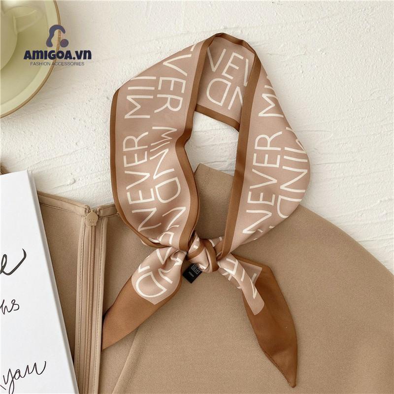 ✨✨Khăn Quàng Cổ Buộc Tóc Dài Bằng Lụa Màu Trà Sữa Màu Sắc Tươi Sáng
