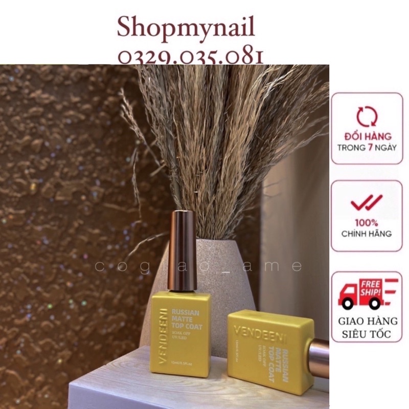 Top lì không lem tráng gương Vendeni chai 15ml