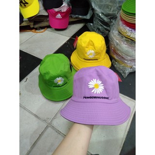 Mũ Bucket 2 Mặt, Nón Tai Bèo Hình hoa cúc hai màu Tím ,xanh hottrend