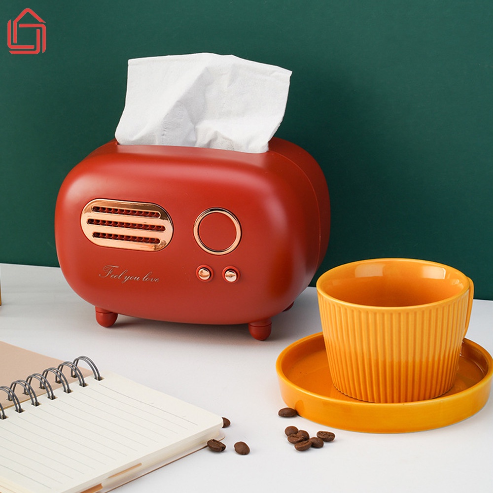 Hộp đựng giấy ăn hình radio decor phòng phong cách retro - nhamoi