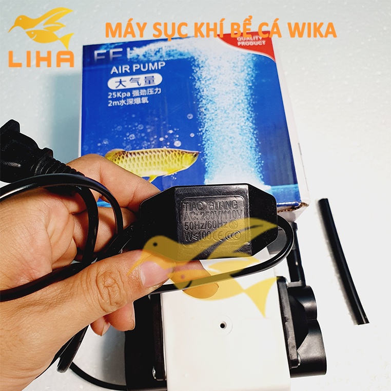 Máy Sủi Oxy Wika 10W Siêu Êm - Máy Oxi Êm Cho Bể Cá