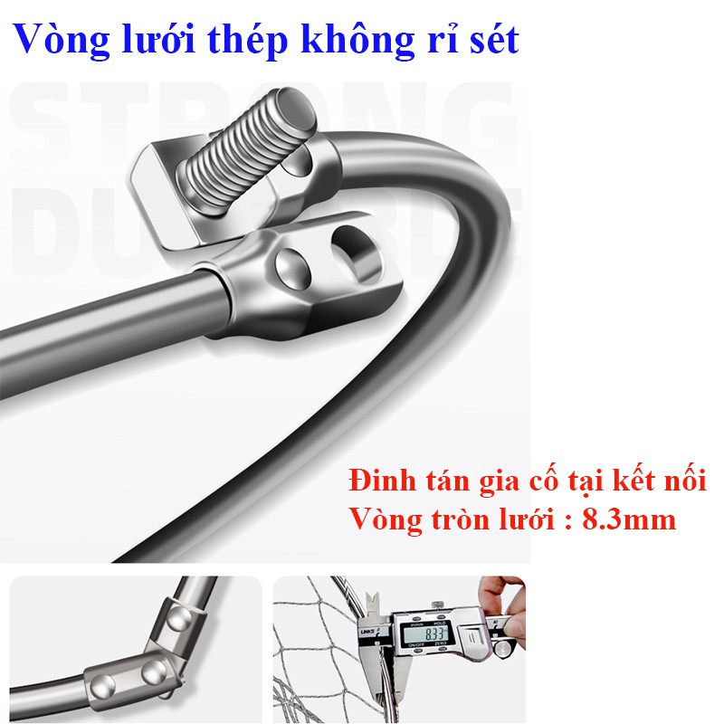 [Full Inox] Vợt vớt Cá Hợp kim cao cấp đủ size siêu bền KK-17