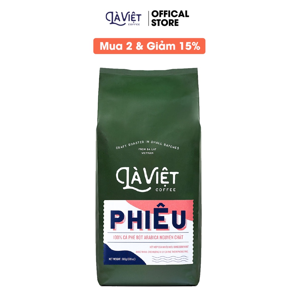Cà Phê Bột LÀ VIỆT Phiêu 100% Arabica 500g Vị Phong Phú