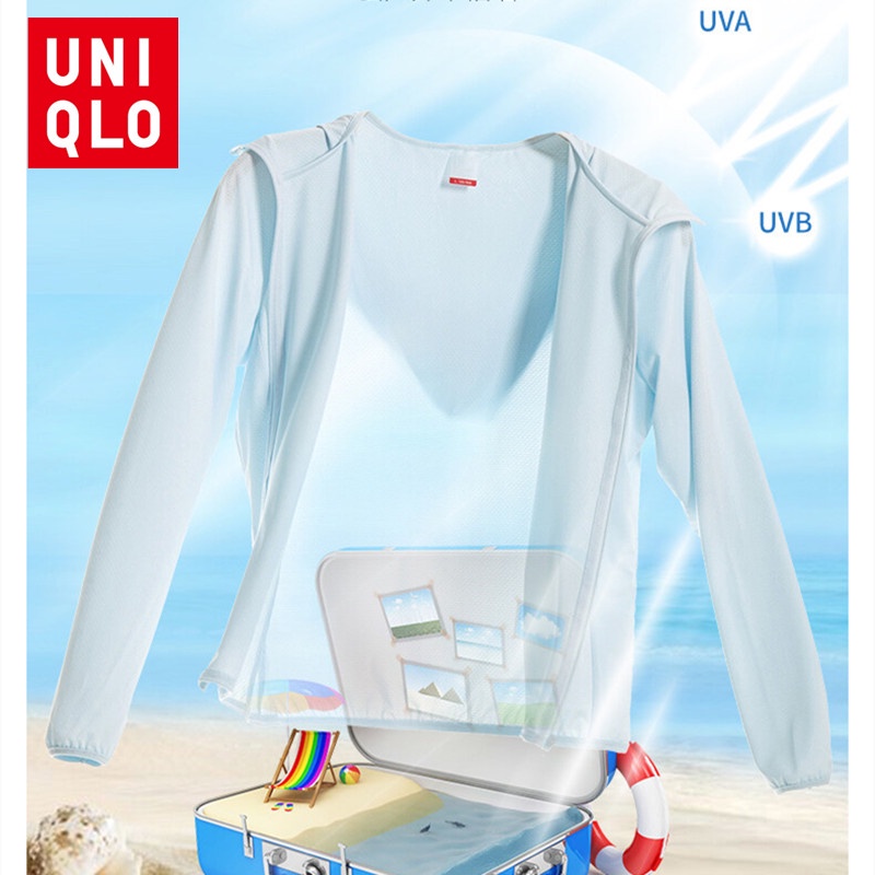 Uniqlo Áo Khoác cardigan Chống Tia Cực Tím Thiết Kế Mỏng Thoáng Khí Thời Trang Dành Cho Cặp Đôi