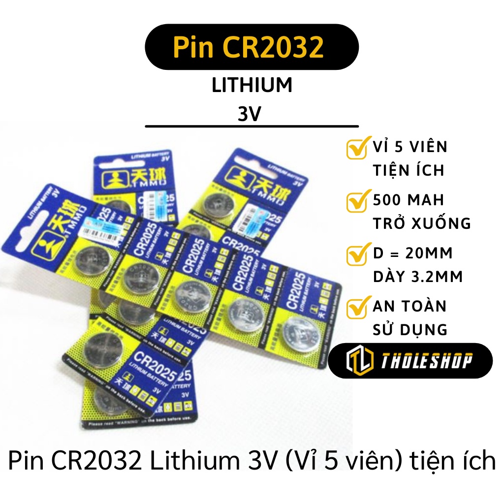 Pin - Vỉ 5 Viên Pin CR2032 Lithium 3V Có Thể Dùng Cho Nhiều Thiết Bị Đồ Chơi 5865