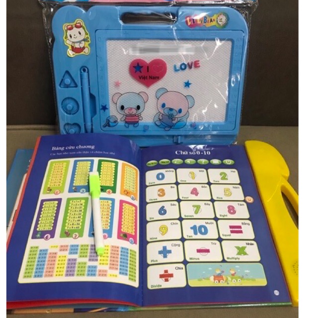Combo Sách Nói Thông Minh Và Bảng Viết Tự Xoá (Kèm Pin)
