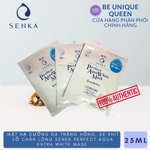 Mặt nạ dưỡng da trắng hồng, se khít lỗ chân lông Senka Perfect Aqua Extra White Mask 25ml