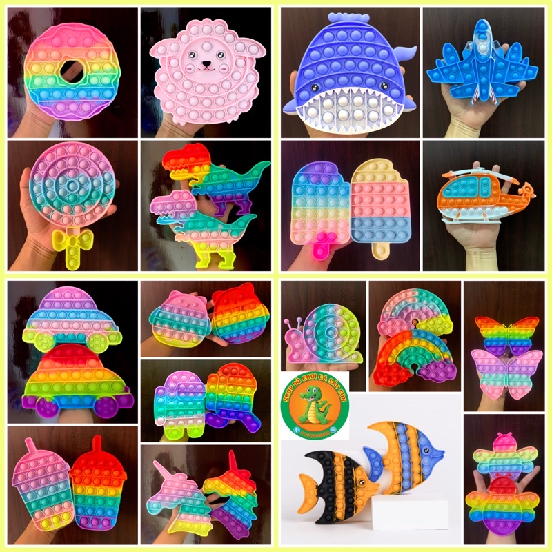 Pop it - đồ chơi bóp bong bóng nhiều màu đa dạng dành cho trẻ