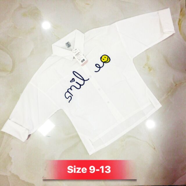 Freeship 99k TQ_Sơmi smile cho bé gái