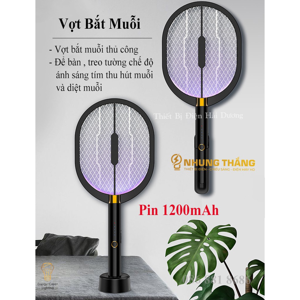 [PIN TRÂU] Vợt Bắt Muỗi XQN-898 Kiêm Đèn Thu Hút Muỗi , Diệt Muỗi Để Bàn , Treo Tường Tiện Lợi - 3 Lớp Lưới - BH 1 Năm