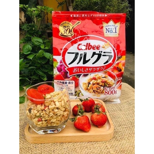 Ngũ cốc Calbee Nhật bản, ăn kiêng, giảm cân mix trái cây, sữa chua