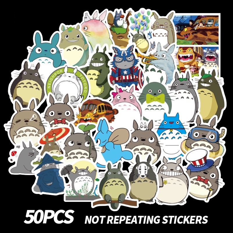 50 Sticker hình hoạt hình anime Totoro dễ thương nhiều màu sắc