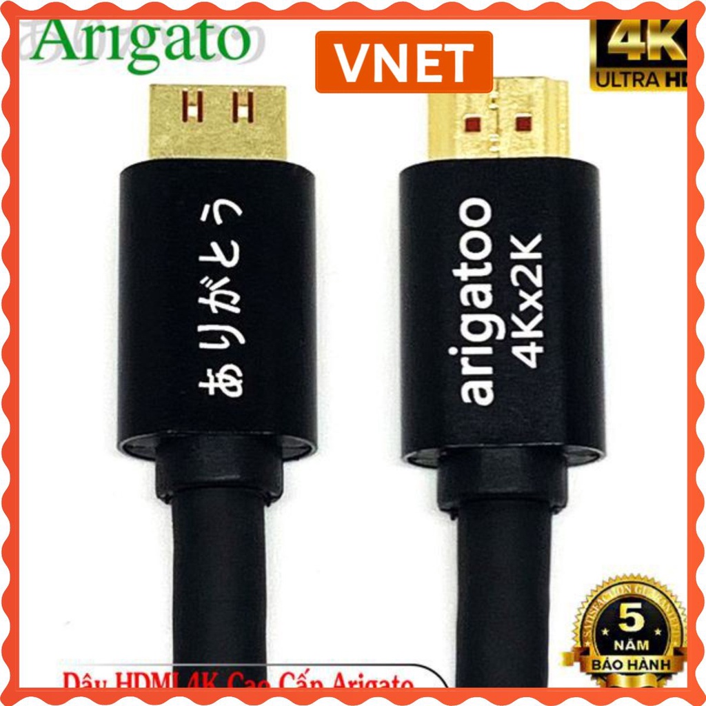 Dây HDMI Arigato Senniko dẹt xám 19+1 2K*4K dài 1.5m-3m-5m mới 100% lỗi 1 đổi 1 bảo hành 12tháng VNET-HD135