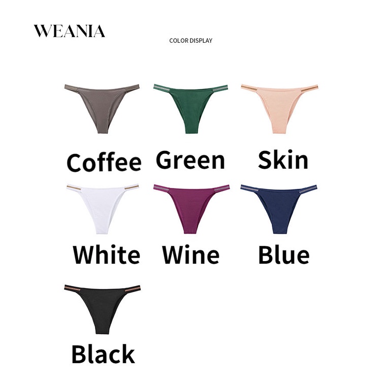 Quần Lót Lụa Không Đường May Màu Trơn Lưng Thấp Size S-XL Mềm Mại Thoải Mái Gợi Cảm Cho Nữ