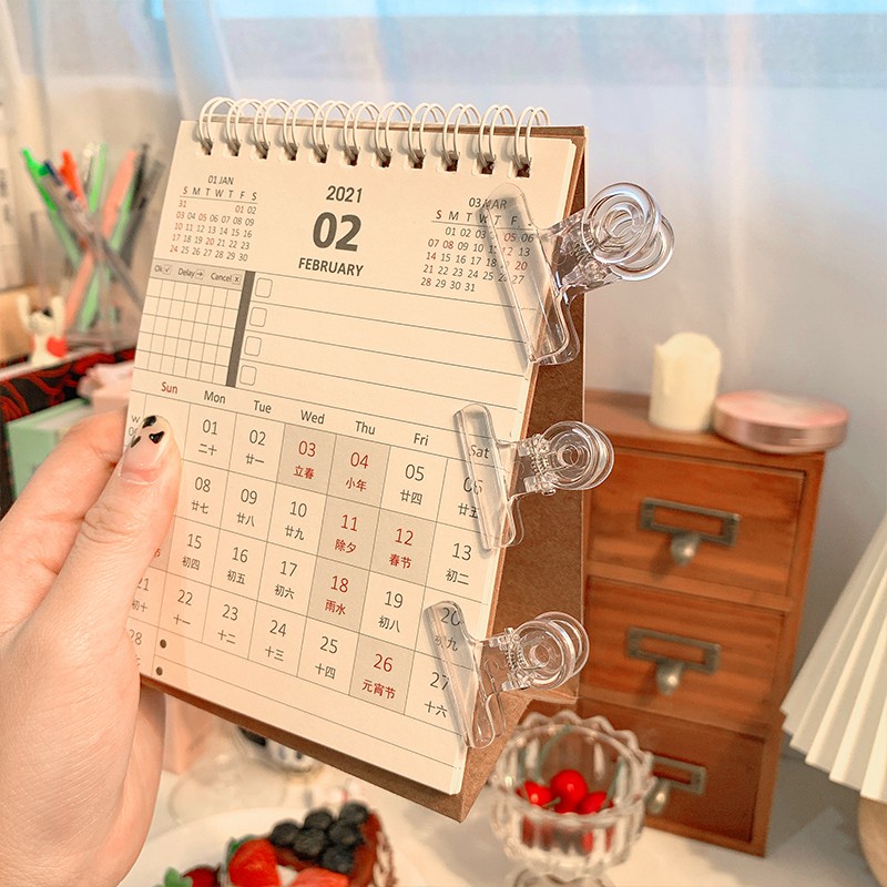 🐼 MKBK 🐼  Kẹp giấy trong suốt Kẹp Bướm mini 22mm Văn phòng phẩm Acrylic kẹp nhựa đồ dùng học tập màu đặc dễ thương cho trường học văn phòng / Tiện Dụng Cho Học Sinh