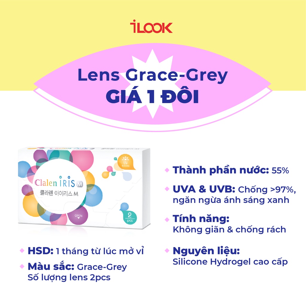 Kính Áp Tròng iLook [0-10 Độ] 6 Models Chống Tia UV CLALEN Hàn Quốc Chính Hãng Tặng Kèm Khay Đựng