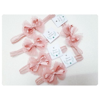 Storm Hairbow - Băng đô handmade cho công chúa màu hồng Hàn Quốc