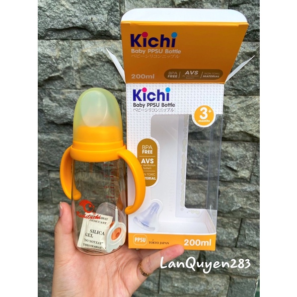 BÌNH SỮA PPSU CỔ HẸP CHO BÉ SƠ SINH KICHI 80ML/140ML/200ML