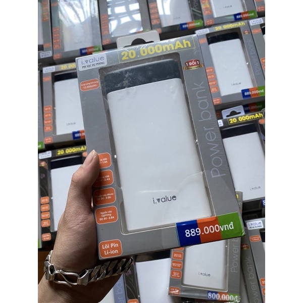 Pin sạc dự phòng Li-ion 20000mAh ivalue MTL200001 Trắng - Like New