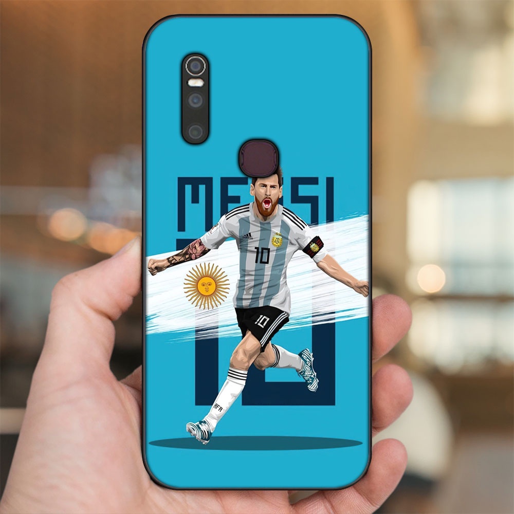 Ốp lưng Vivo V15 viền đen in hình Lionel Messi Barcelona PSG
