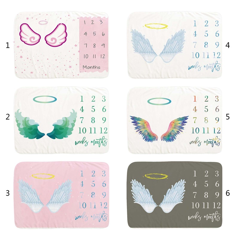 Chăn Quấn Bé Sơ Sinh In Hình Cánh Thiên Thần Bằng Flannel Mềm Mại