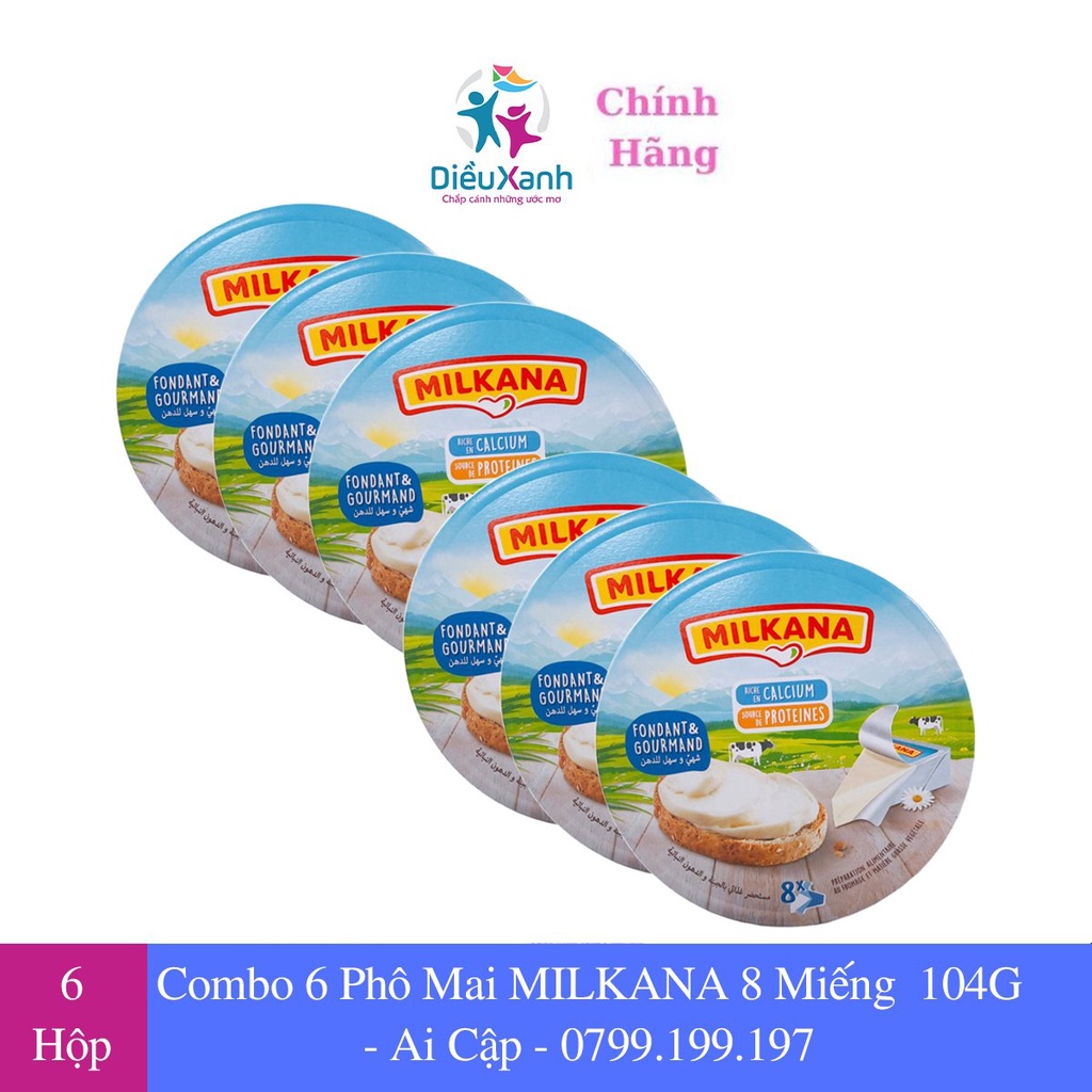 Combo 6 Hộp Phô Mai Milkana 104g - Nhập Khẩu Ai Cập