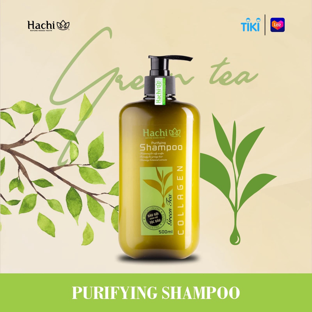 DẦU GỘI HACHI TINH CHẤT TRÀ XANH DÀNH CHO TÓC DẦU up