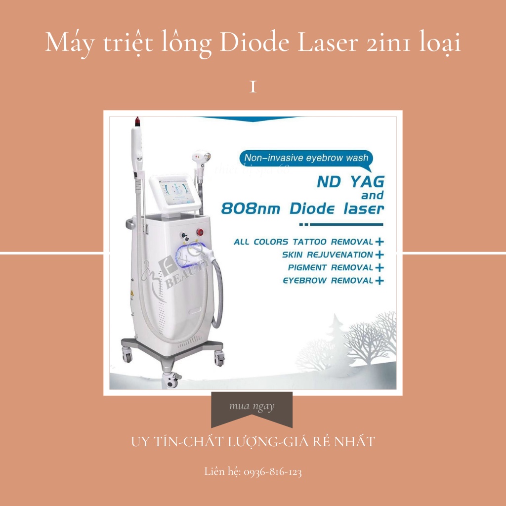 Máy triệt lông Diode Laser 2in1 loại 1