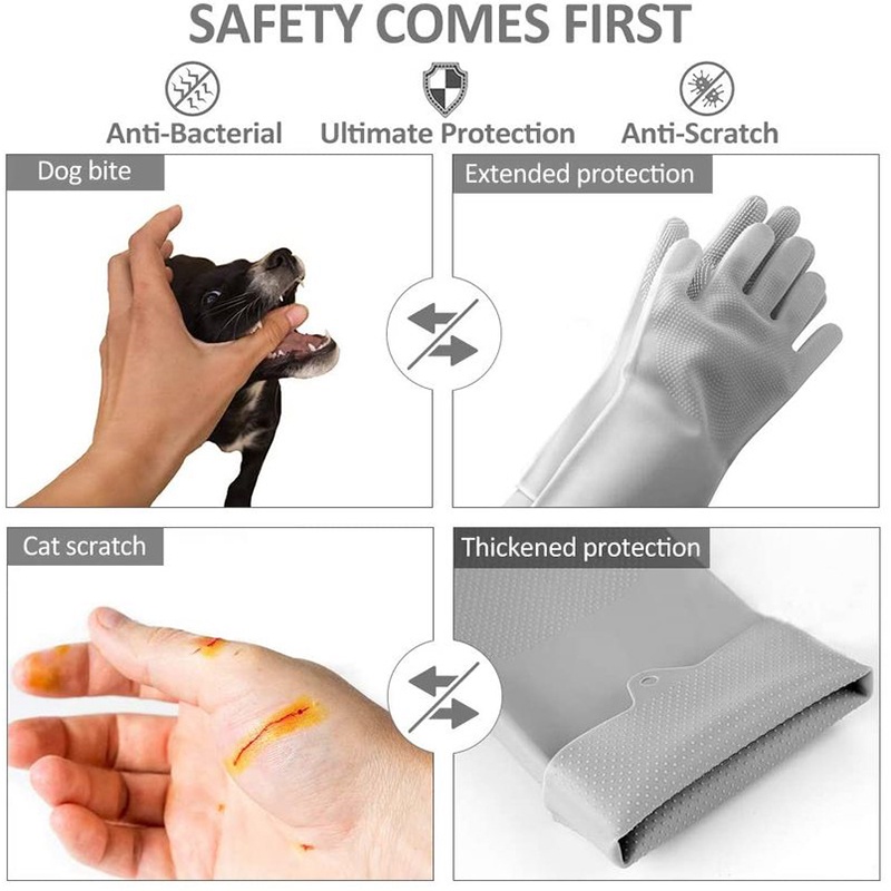 Găng Tay Silicone Chống Thấm Nước 27 Chỗ Vệ Sinh Cho Thú Cưng