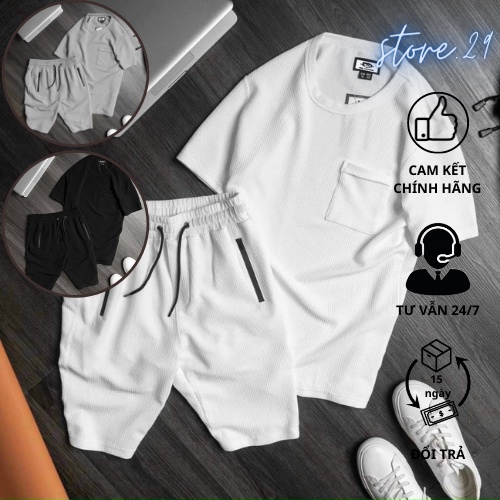 Đồ Bộ Nam, Thể Thao Nam Quần Áo Cộc Tay Vải Linen Hót Trend Hè 2022