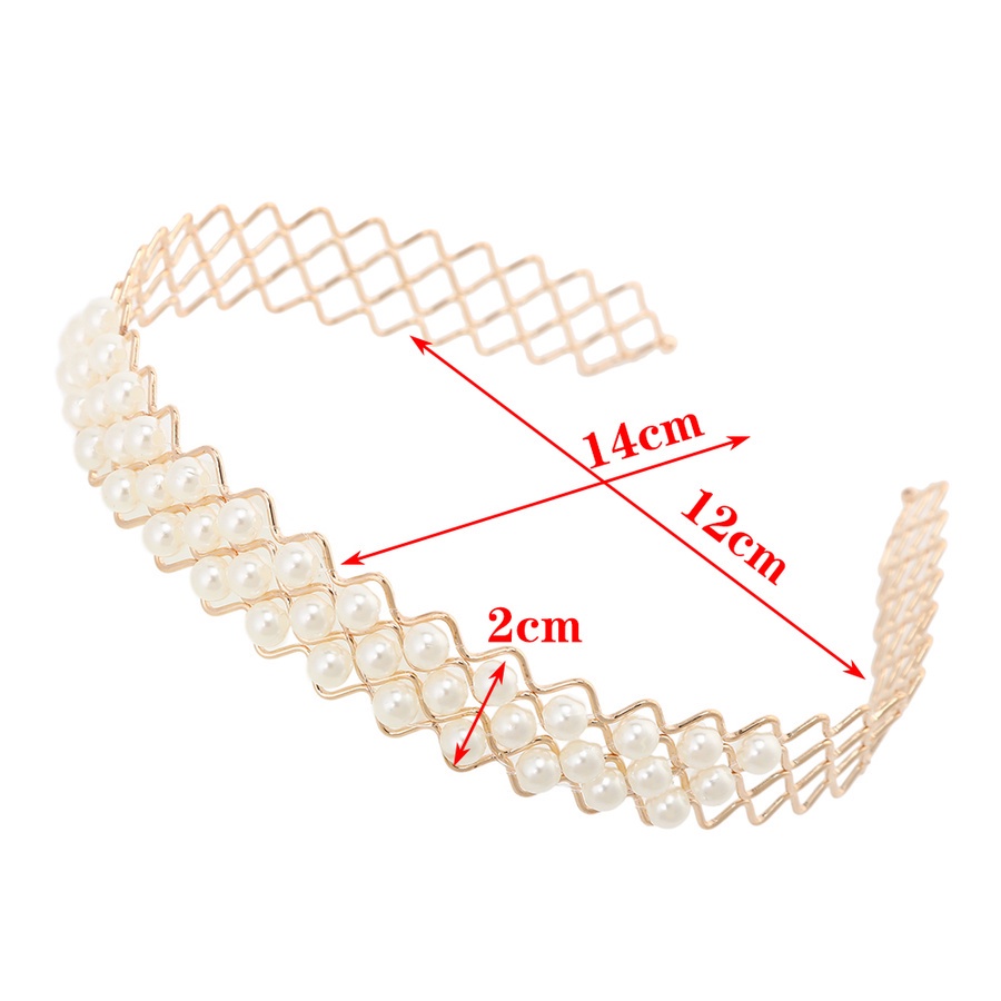 Băng đô kim loại đính ngọc trai nhân tạo phong cách thời trang hàn quốc