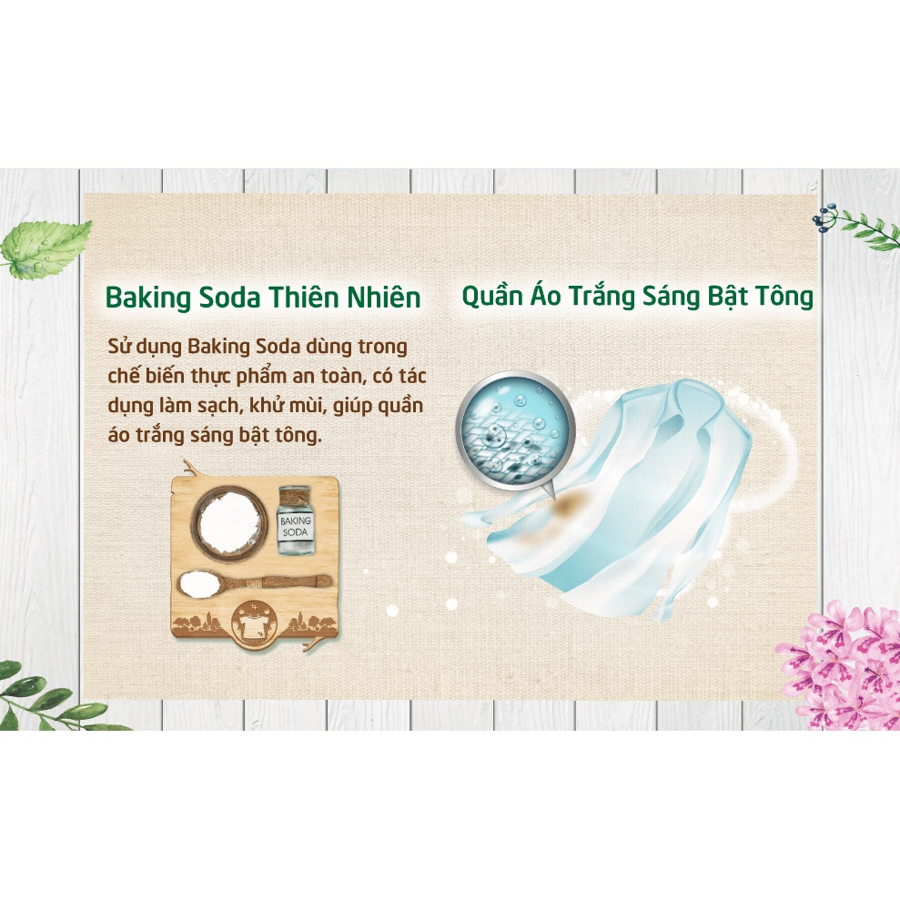 Combo Nước Giặt Baking Soda Mao Bao 2Kg + Bột Tẩy Quần Áo Thiên Nhiên 12g x 5 gói