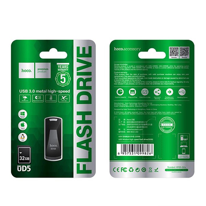 USB Hoco UD5 16/32/64GB, tốc độ cao, lưu trữ tốt, tương thích nhiều thiết bị | BigBuy360 - bigbuy360.vn