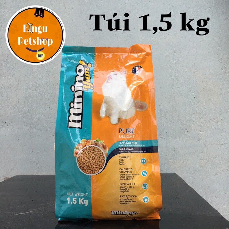 [MỚI - SIÊU TIẾT KIỆM] Thức ăn cho mèo lớn & mèo nhỏ Minino Yum 1,5kg