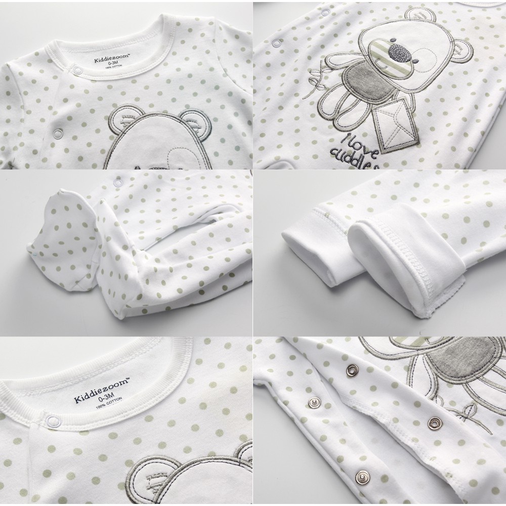 Quần áo trẻ sơ sinh Bé trai Bé gái Rompers Dài tay Quần áo Yếm Trang phục Món Cotton Tay Dài Cho Bé 0-12 Tháng Tuổi