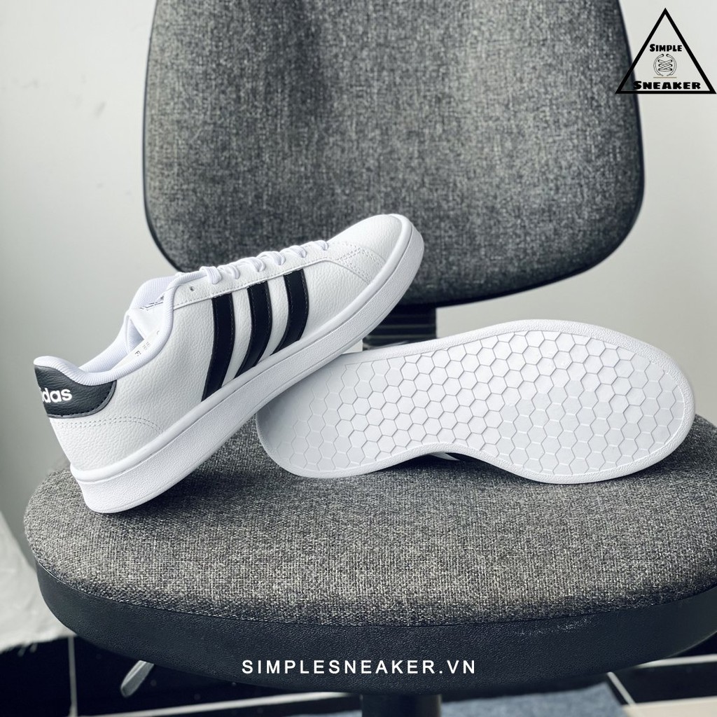 Giày Adidas Grand Court White Black 🔴FREESHIP🔴 Hàng Chính Hãng - Giày Thể Thao Unisex - Simple Sneaker