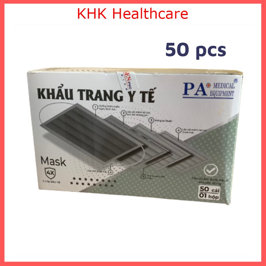 Xấp 10 khẩu trang y tế 4 lớp cao cấp có giấy kháng khuẩn theo tiêu chuẩn Bộ Y tế