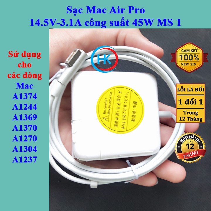Sạc Macb00k Air Pro 14.5V-3.1A 45W Magsafe1 Macb00k A1374 A1244 A1369 A1370 A1270 A1304 A1237