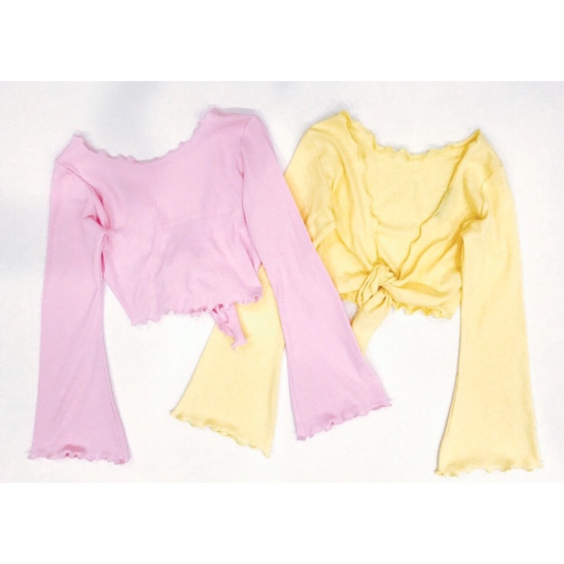 Áo croptop dài tay loe cột sau lưng vnxk