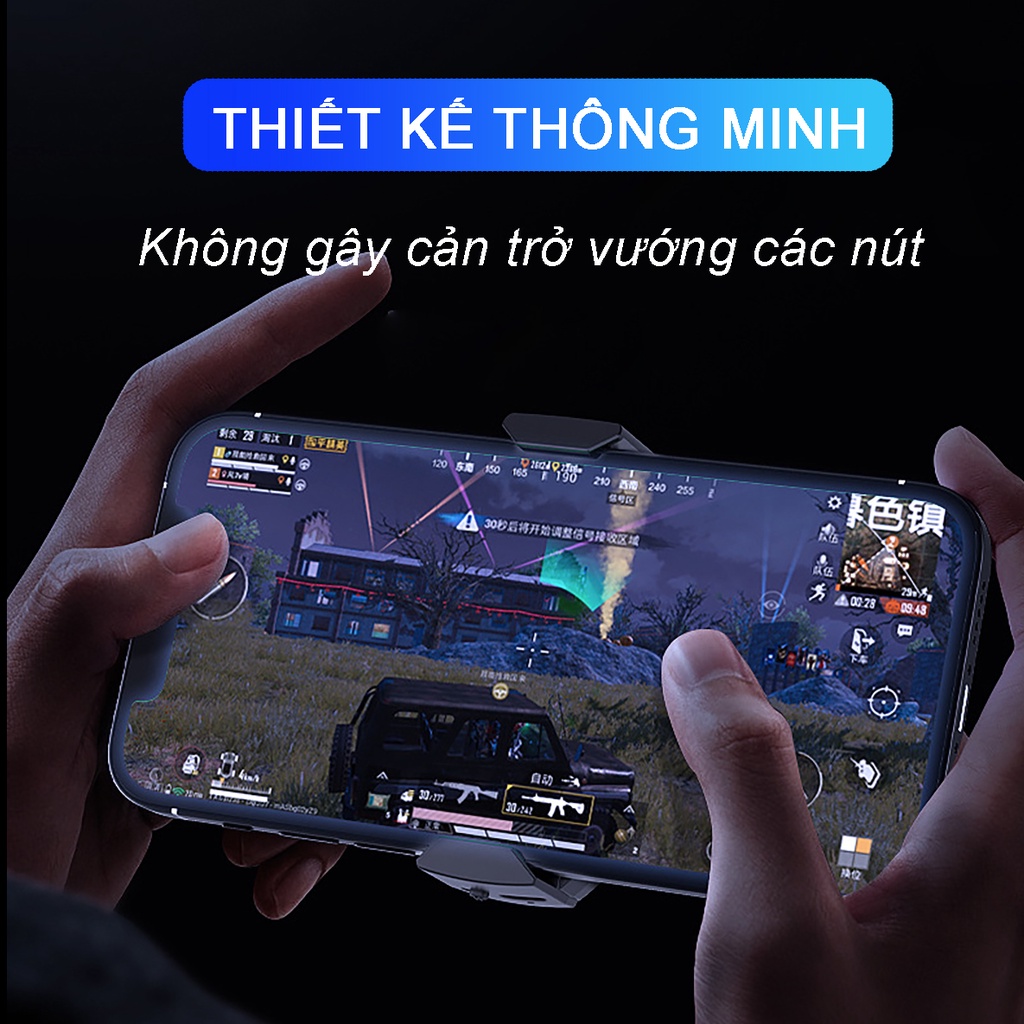 Quạt tản nhiệt điện thoại gaming MEMO FLA2 làm mát nhanh đèn led phong cách chống ồn chơi game mobile tăng FPS giảm lag