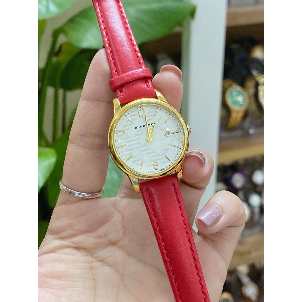 Đồng hồ burberry nữ dây Da bền đẹp, thiết kế sang trọng, trẻ trung, chống nước bảo hành 12 tháng