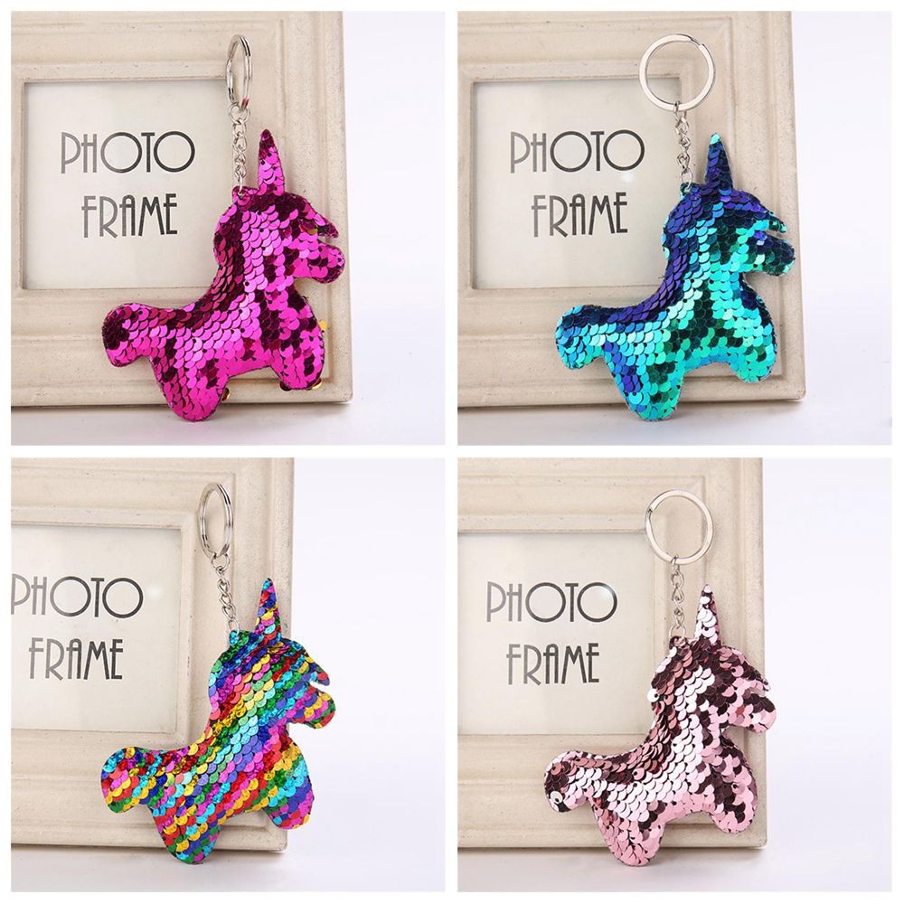 Móc khóa hình kỳ lân đính kim sa nhiều màu sắc thời trang